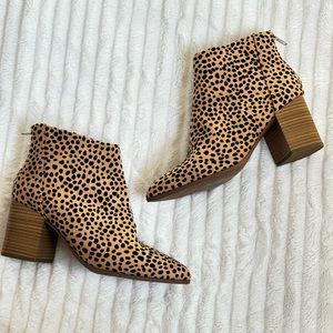 Leopard print booties - women’s size 8.5 shoes